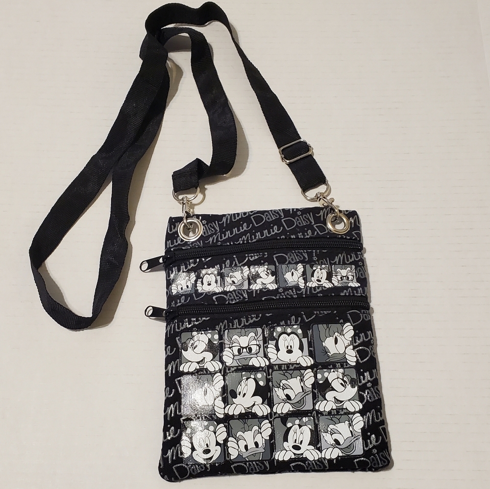 Disney Purse - Minnie and Daisy Crossbody Bag - Black and White